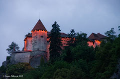 Bled Castle at night
