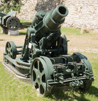 A 30.5 cm mortar vz. 11, an Austro-Hungarian super -heavy howitzer used during WWI