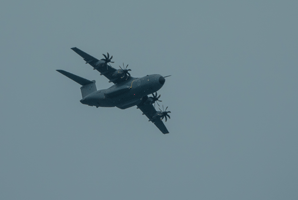 RAF Airbush A400M Atlas military transport aircraft Above Gorey