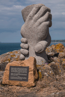 Hands, memorial to rescue of a Catamaran